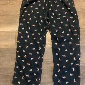 Victoria's Secret Women’s Pajama Bottoms - Black with Fox Print